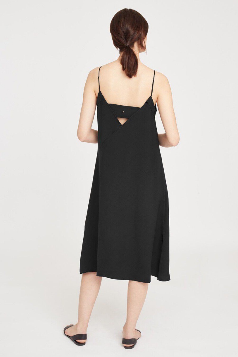 Vestido Cuyana Silk Slip Mujer Negras | PBP6541YS
