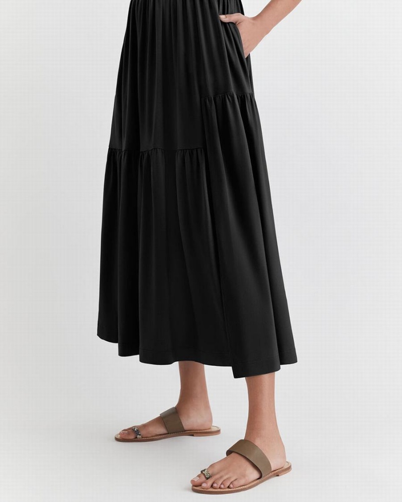 Vestido Cuyana Tiered Mujer Negras | NZQ1417OZ